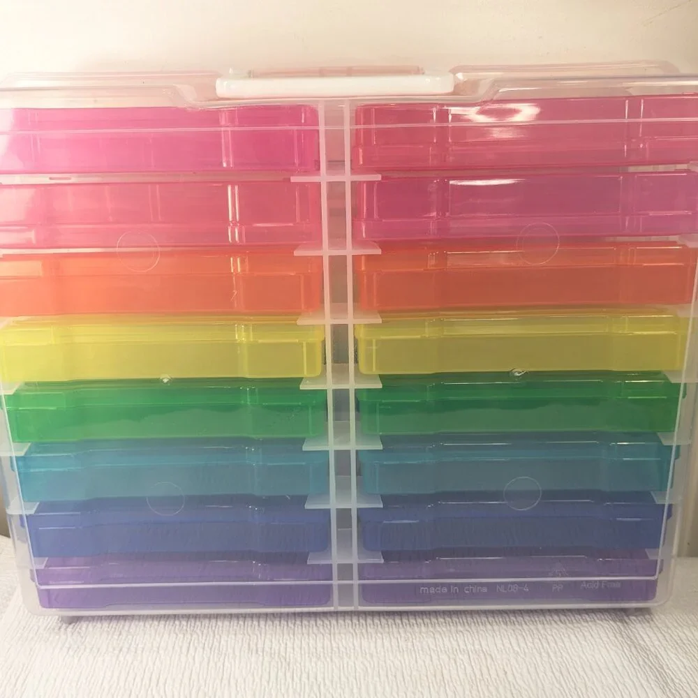 Photo & Craft Keeper 16 Cases 4x6” Photo Storage Box rainbow‎ Inner Organization